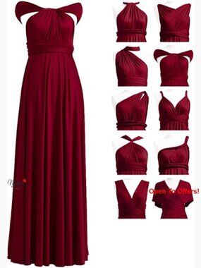 Convertible Infinity Bridesmaid Dress with Bandeau, Polyester Spandex